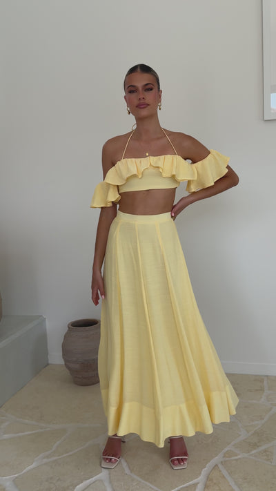 Load and play video in Gallery viewer, Trista Maxi Skirt - Yellow - Billy J
