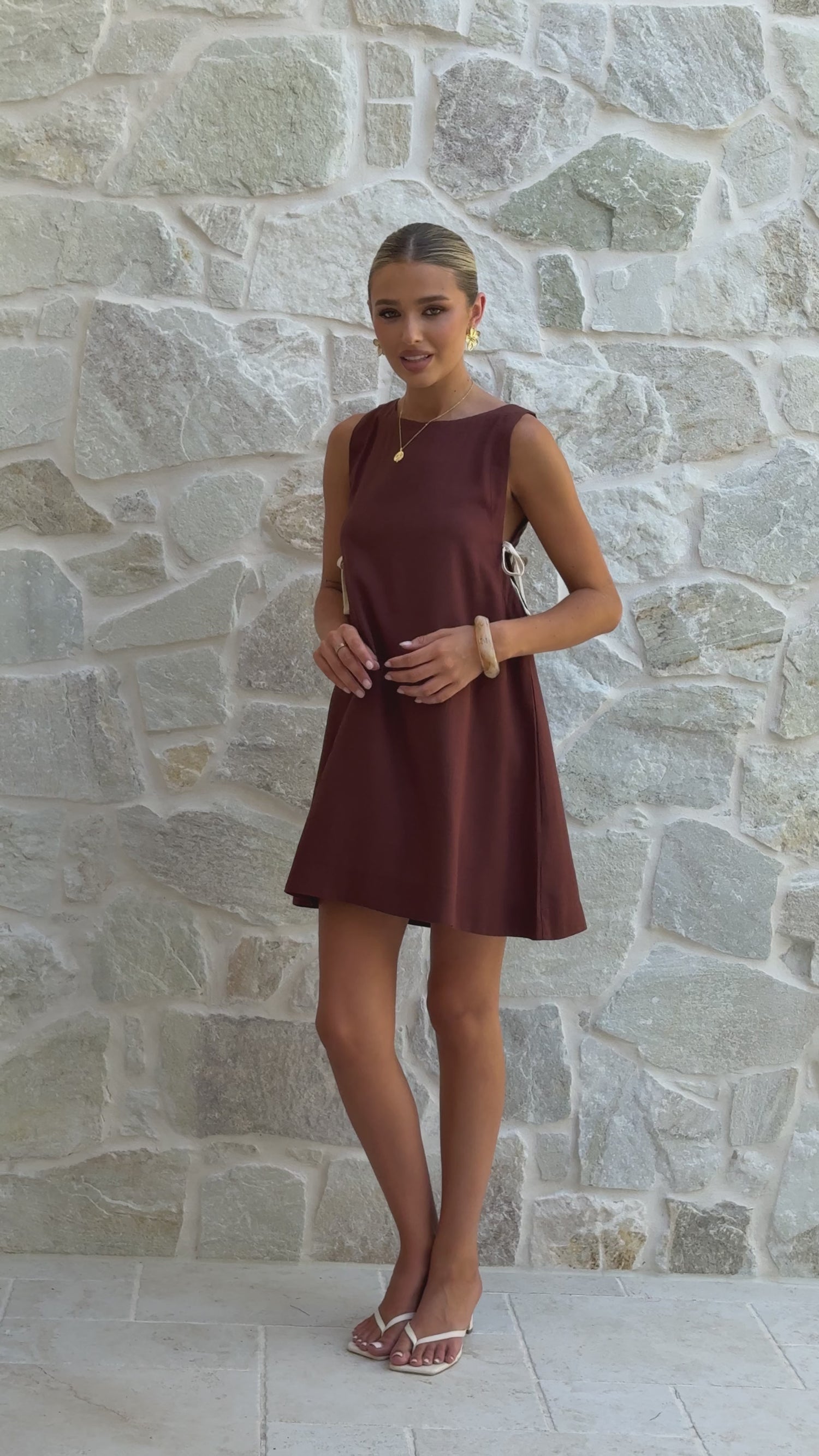 Tashia Mini Dress - Chocolate - Billy J