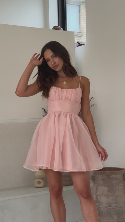 Load and play video in Gallery viewer, Ciele Mini Dress - Pink
