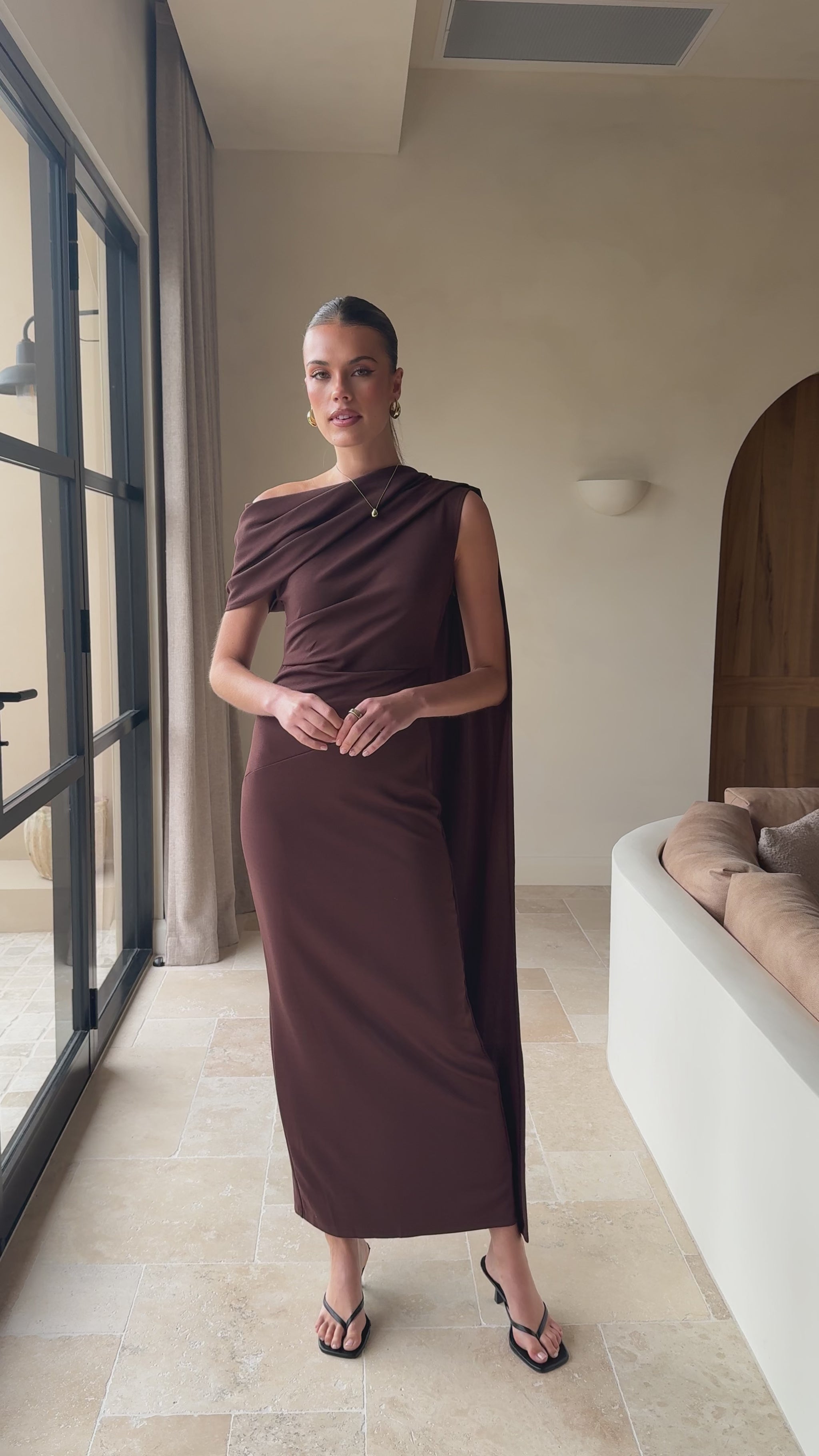 Delilah Maxi Dress - Chocolate - Billy J