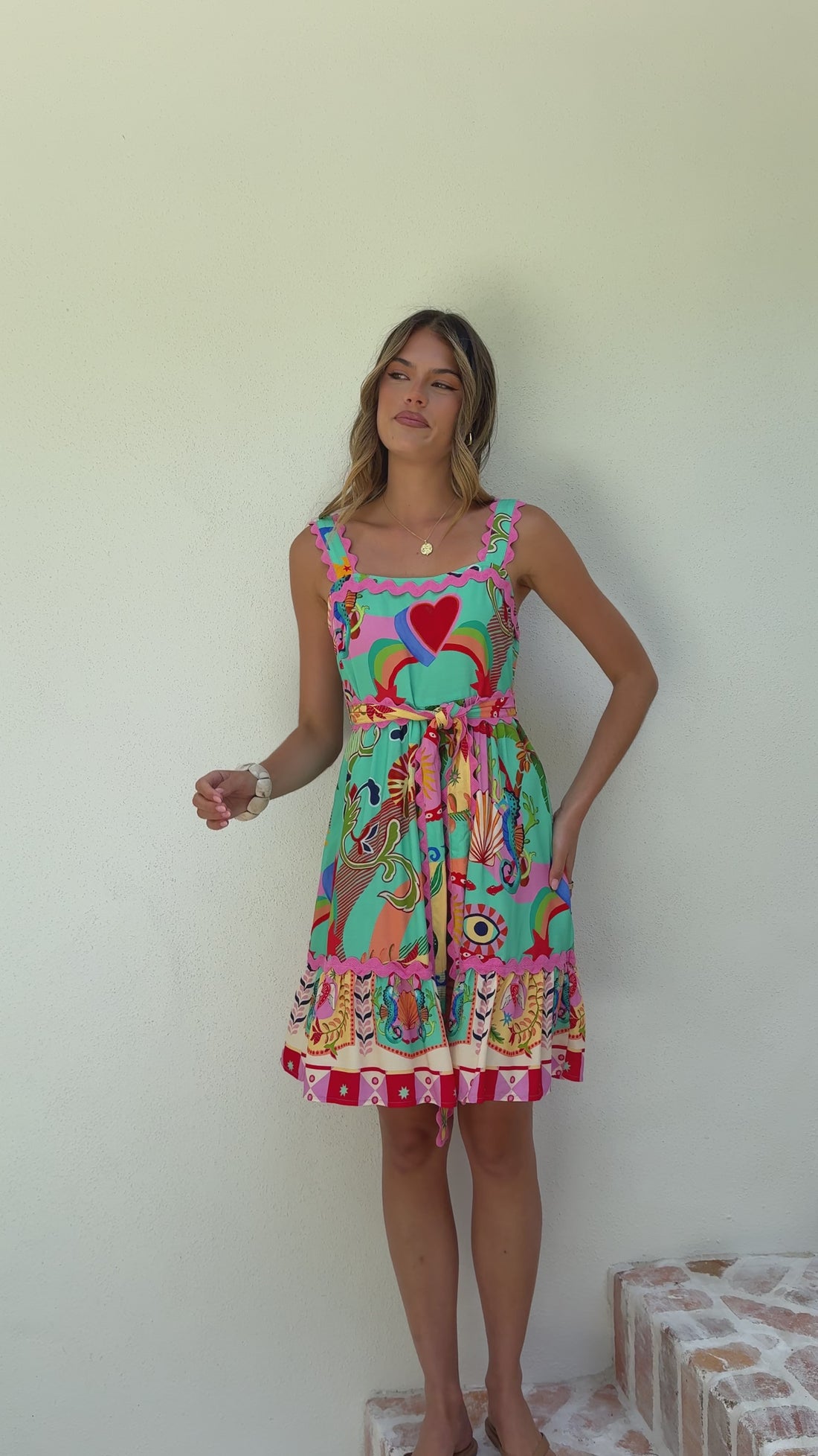 Alana Mini Dress - Carnival Print - Billy J