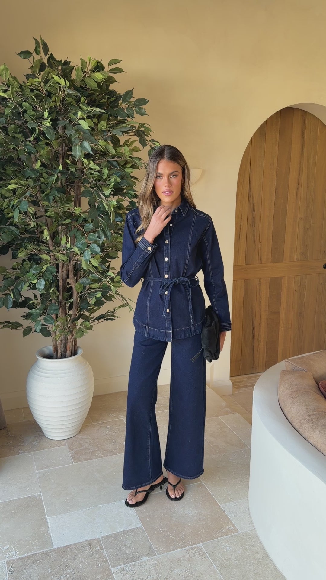 Nyra Wide Leg Jeans - Indigo - Billy J