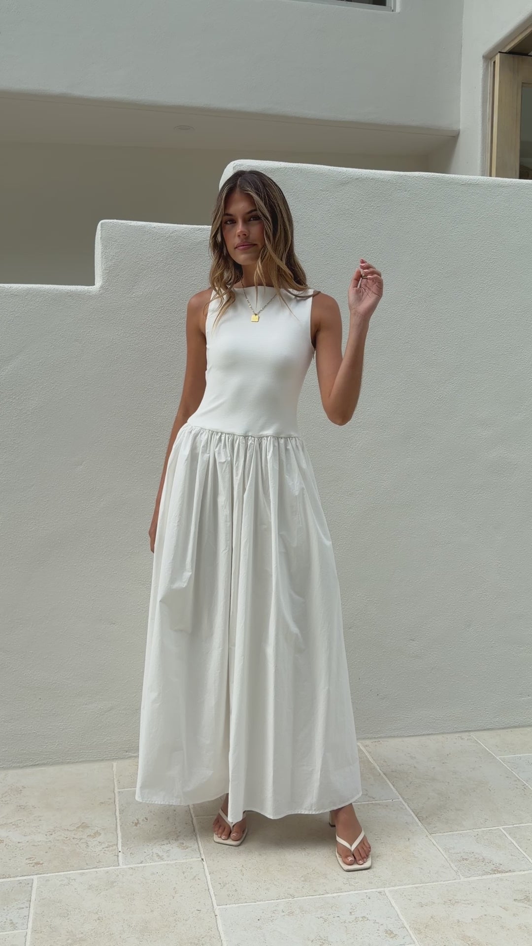 Alita Maxi Dress - White - Billy J