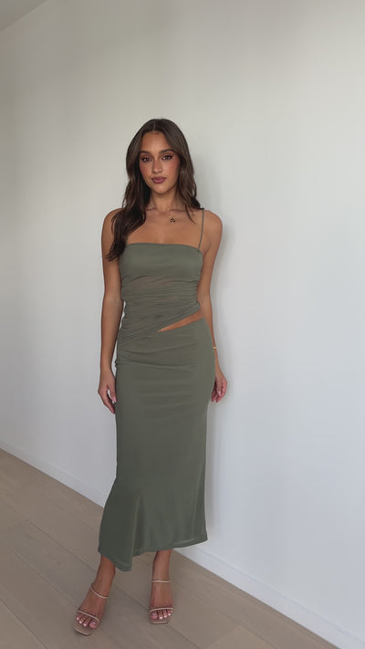 Load and play video in Gallery viewer, Louella Maxi Dress - Olive
