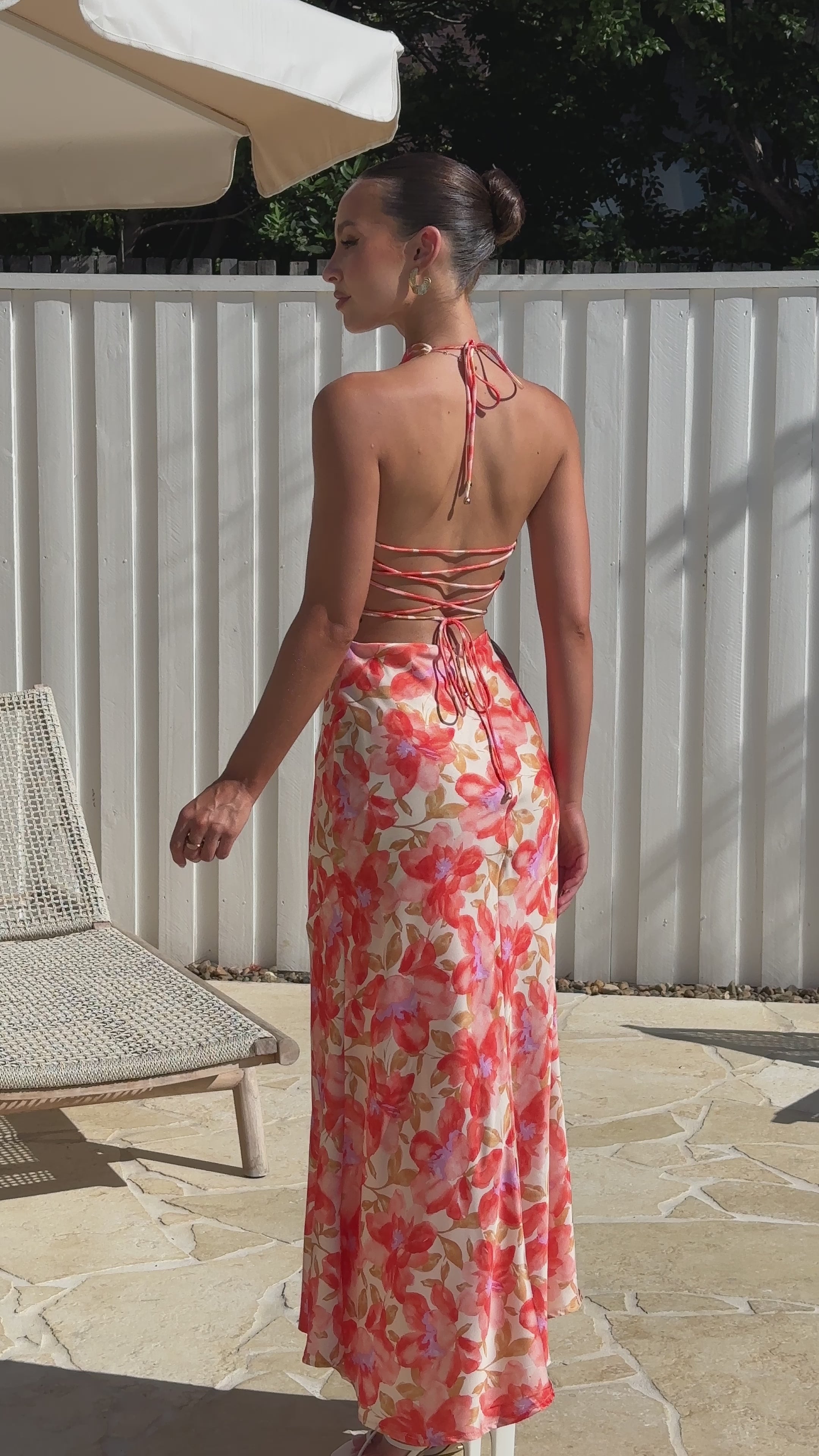 Meredith Maxi Dress - Orange Floral