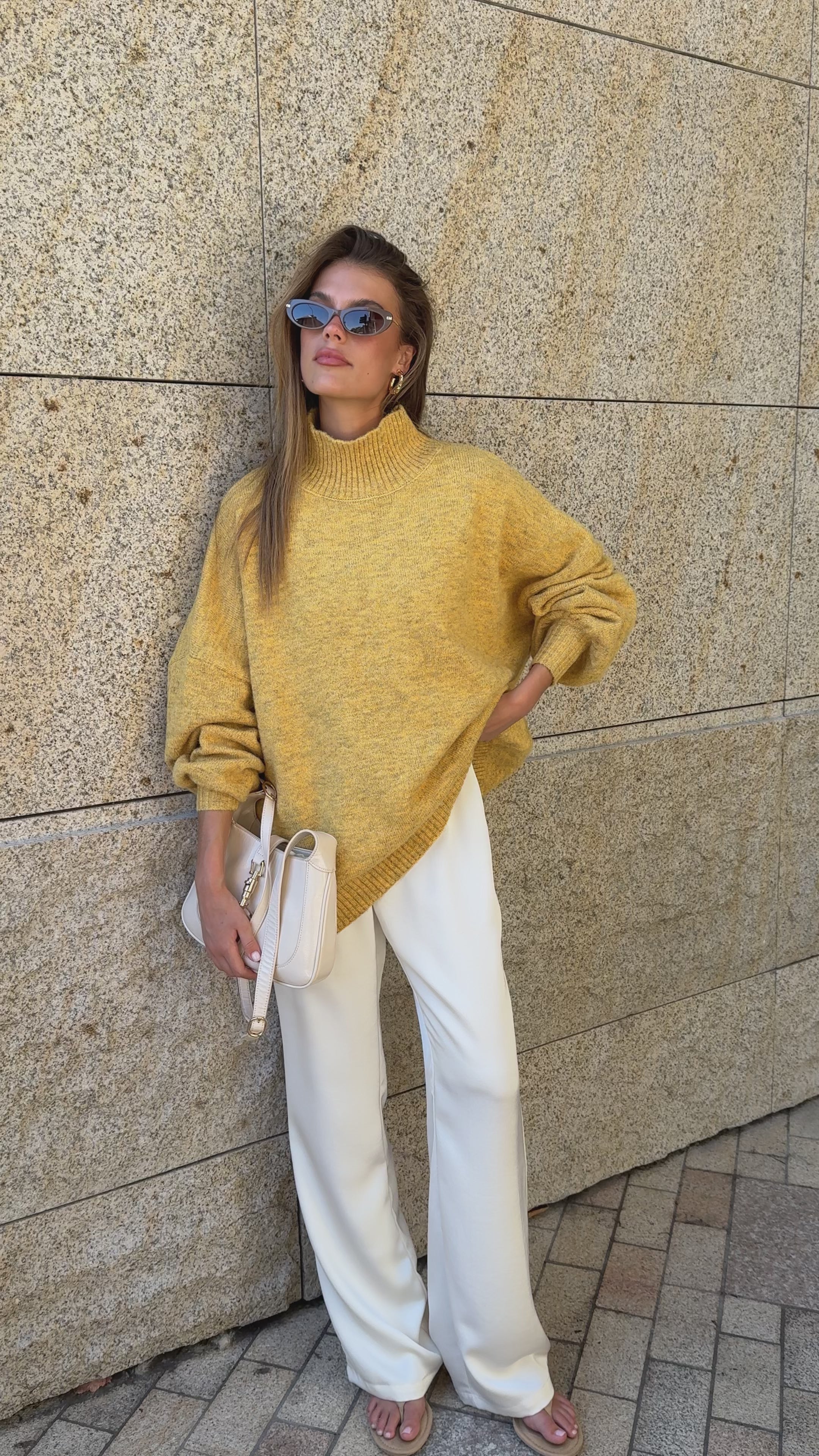 Load video: Harita Knitted Sweater - Mustard - Billy J