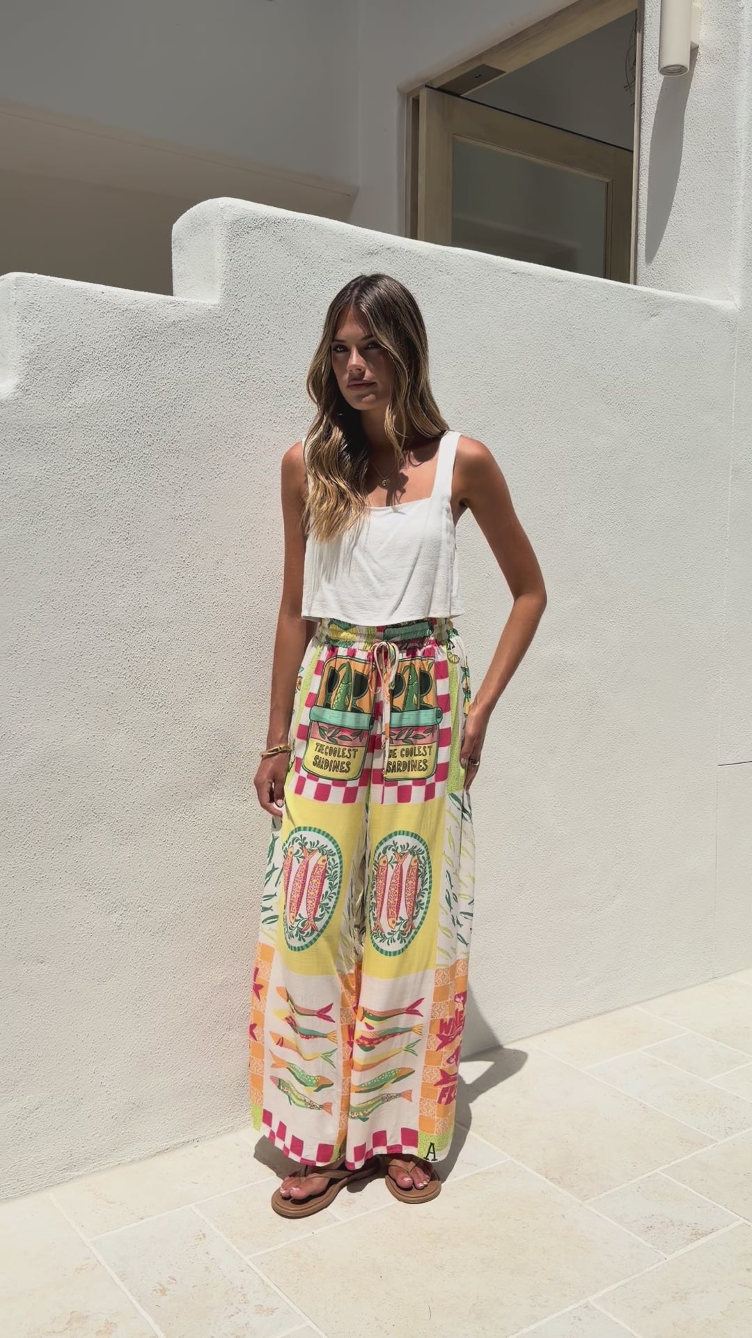 Load video: Zennifer Pants - Sardinia Print - Billy J