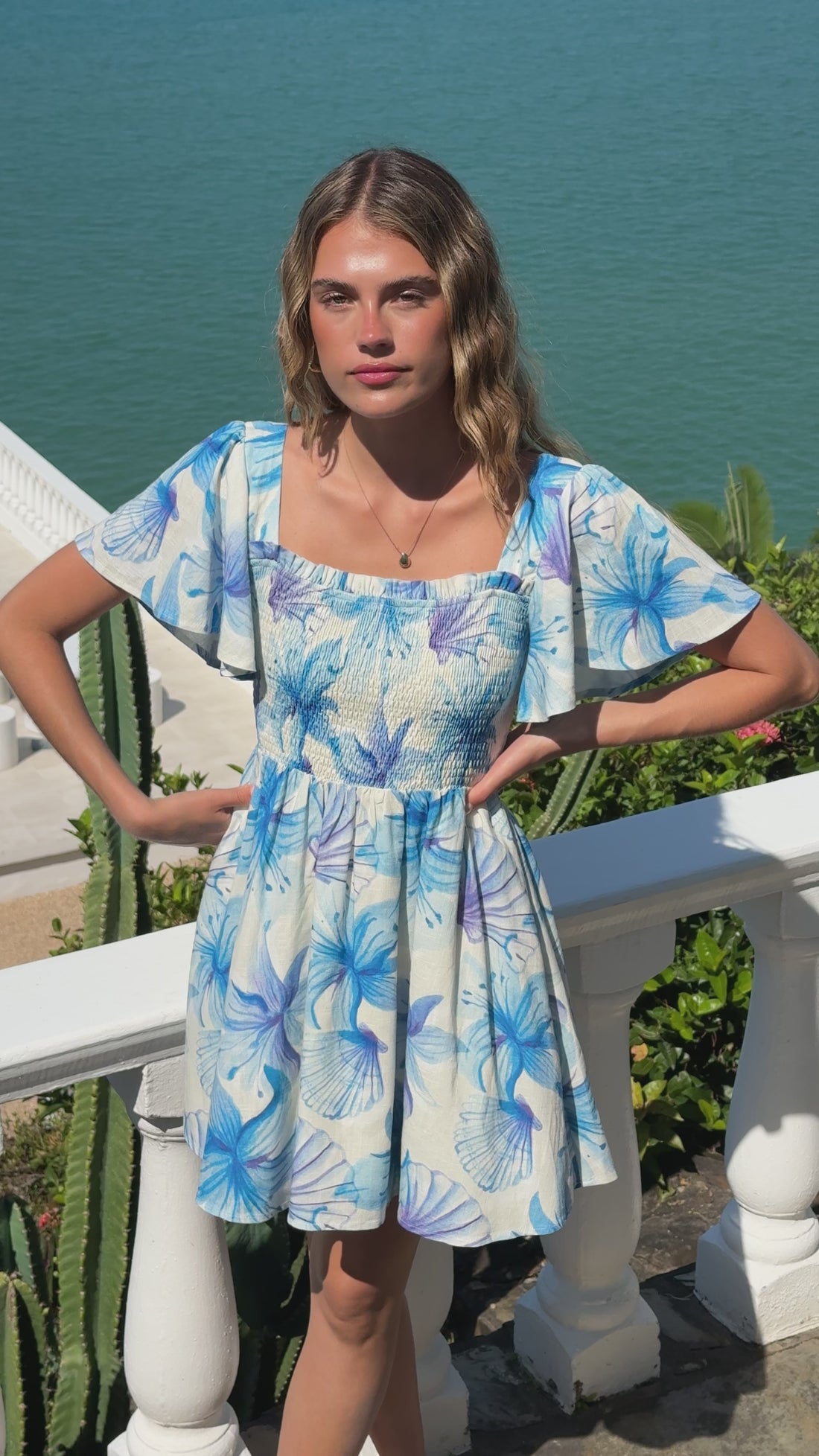 Molly Mini Dress - Ocean Bloom - Billy J