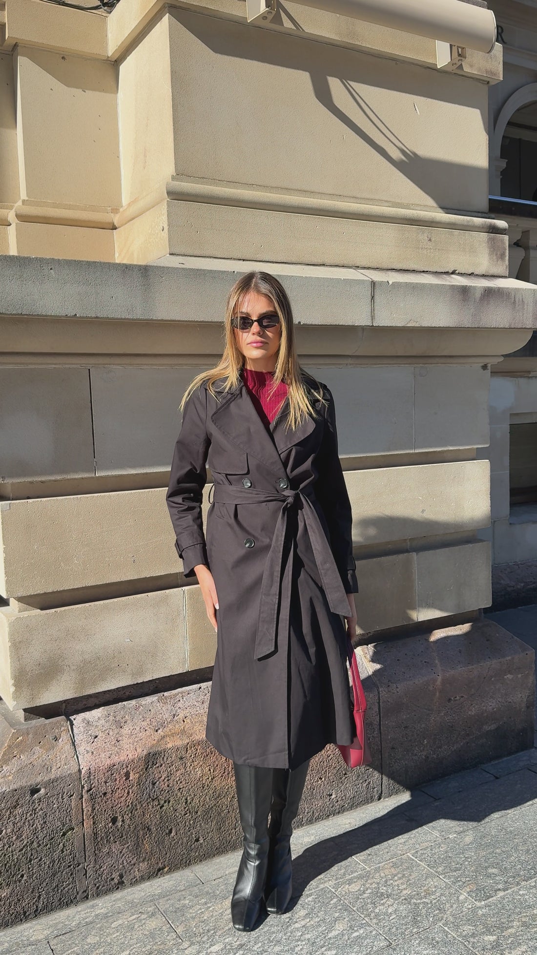 Byron Trench Coat - Black - Billy J