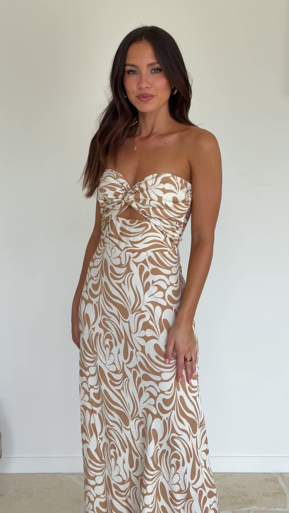 Starla Maxi Dress - Caramel Swirl - Billy J