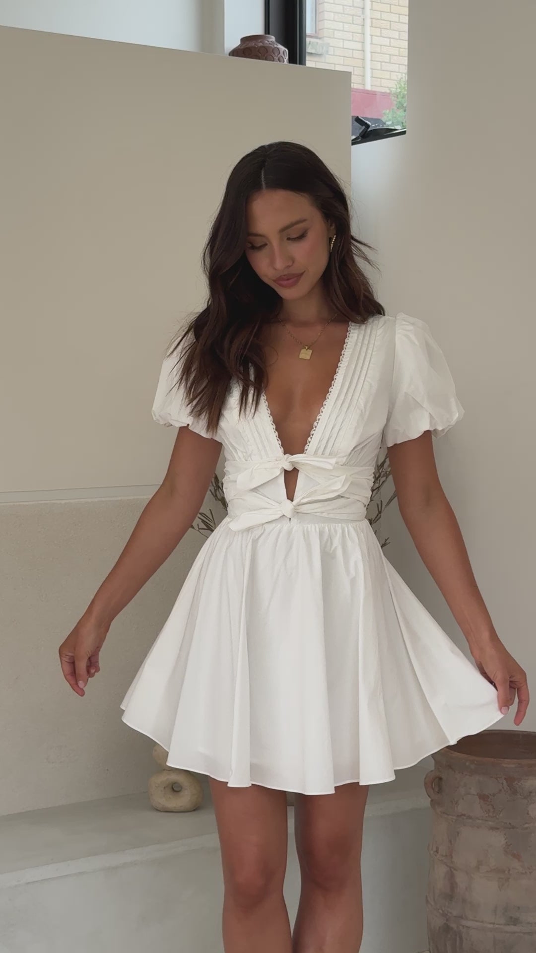 Kaloni Mini Dress - White