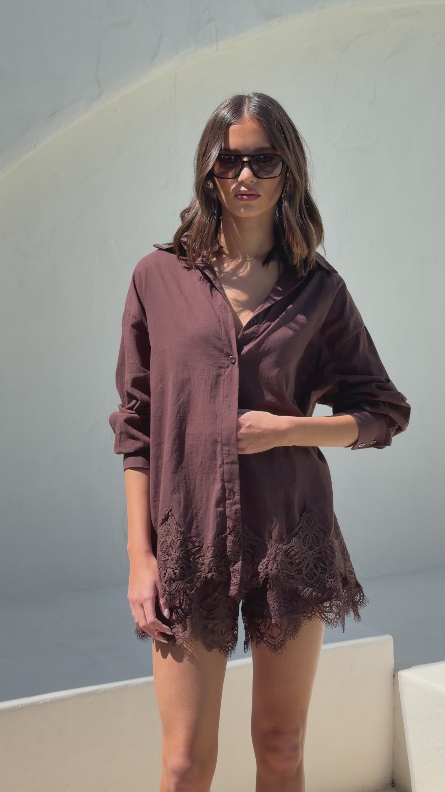 Aria Top and Shorts Set - Chocolate - Billy J