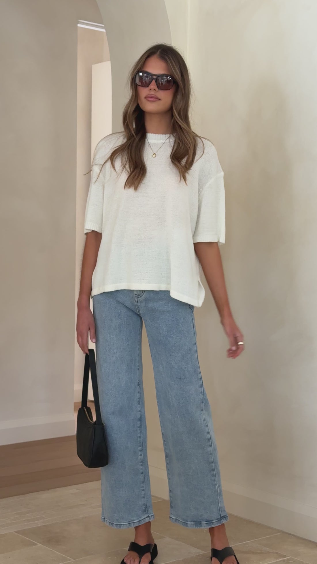 Annalise Knit Top - White - Billy J