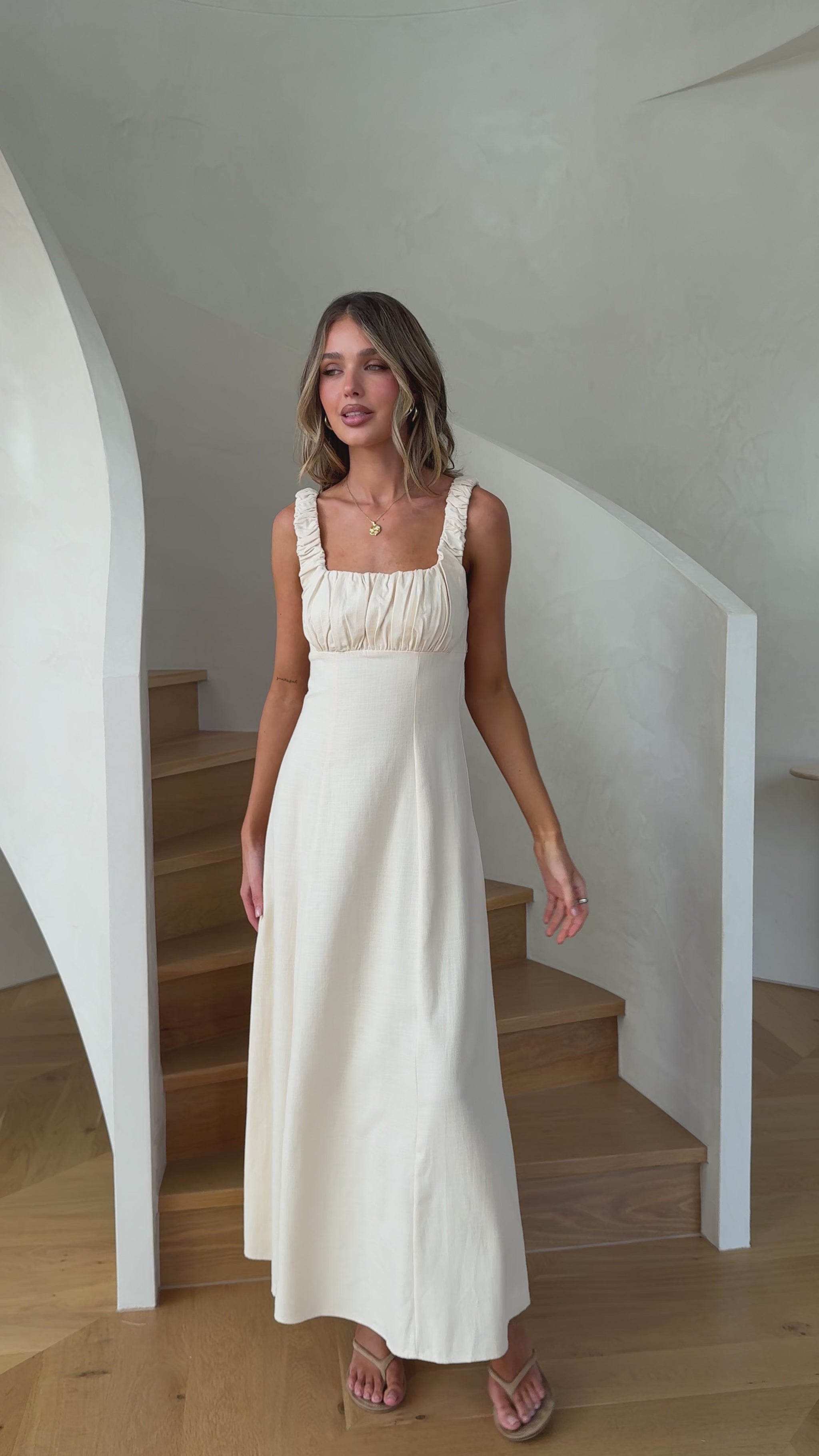 Adley Maxi Dress - Cream - Billy J