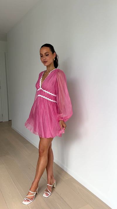 Load and play video in Gallery viewer, Lois Mini Dress - Pink
