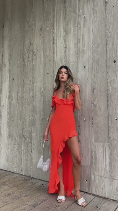 Load and play video in Gallery viewer, Dalia Maxi Dress - Tangerine
