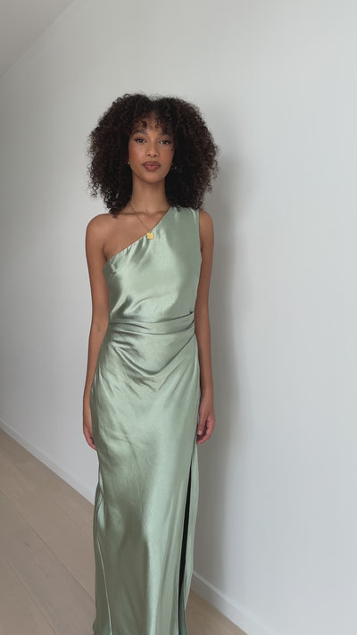 Load and play video in Gallery viewer, Victoria Maxi Dress - Sage
