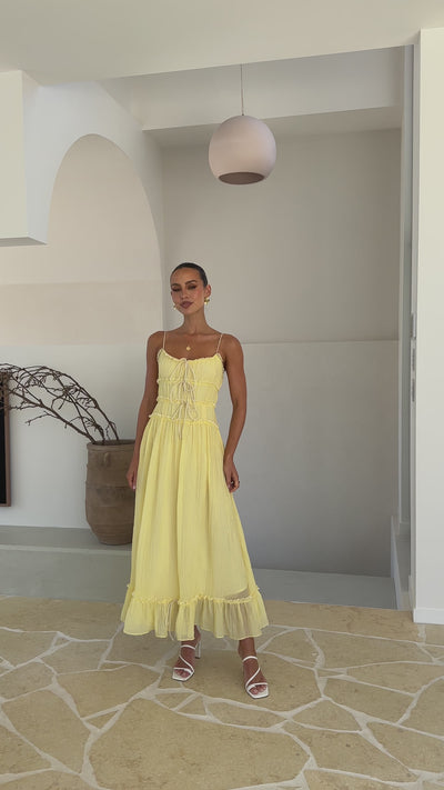 Load and play video in Gallery viewer, Halo Maxi Dress - Lemon
