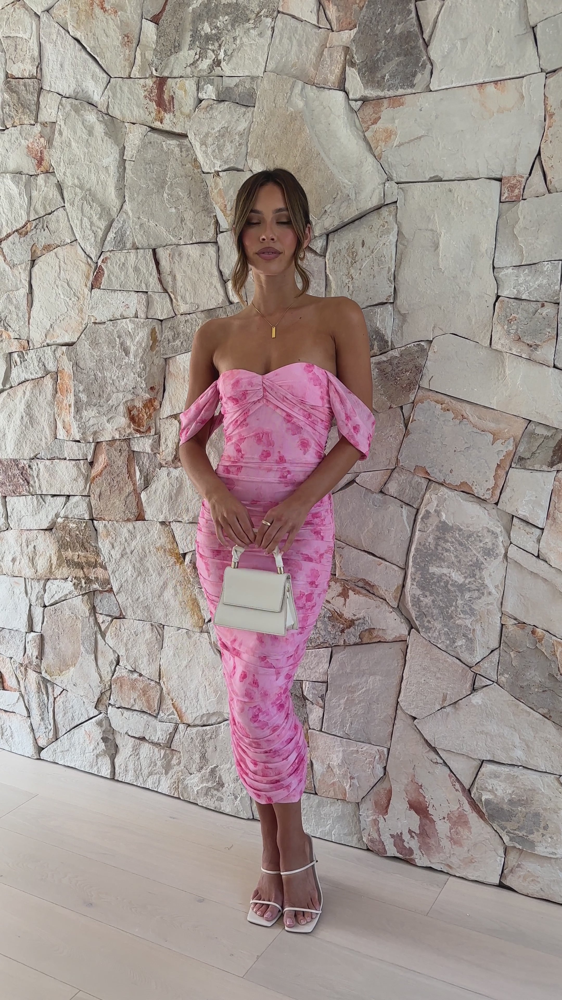 Faizah Midi Dress - Pink Print