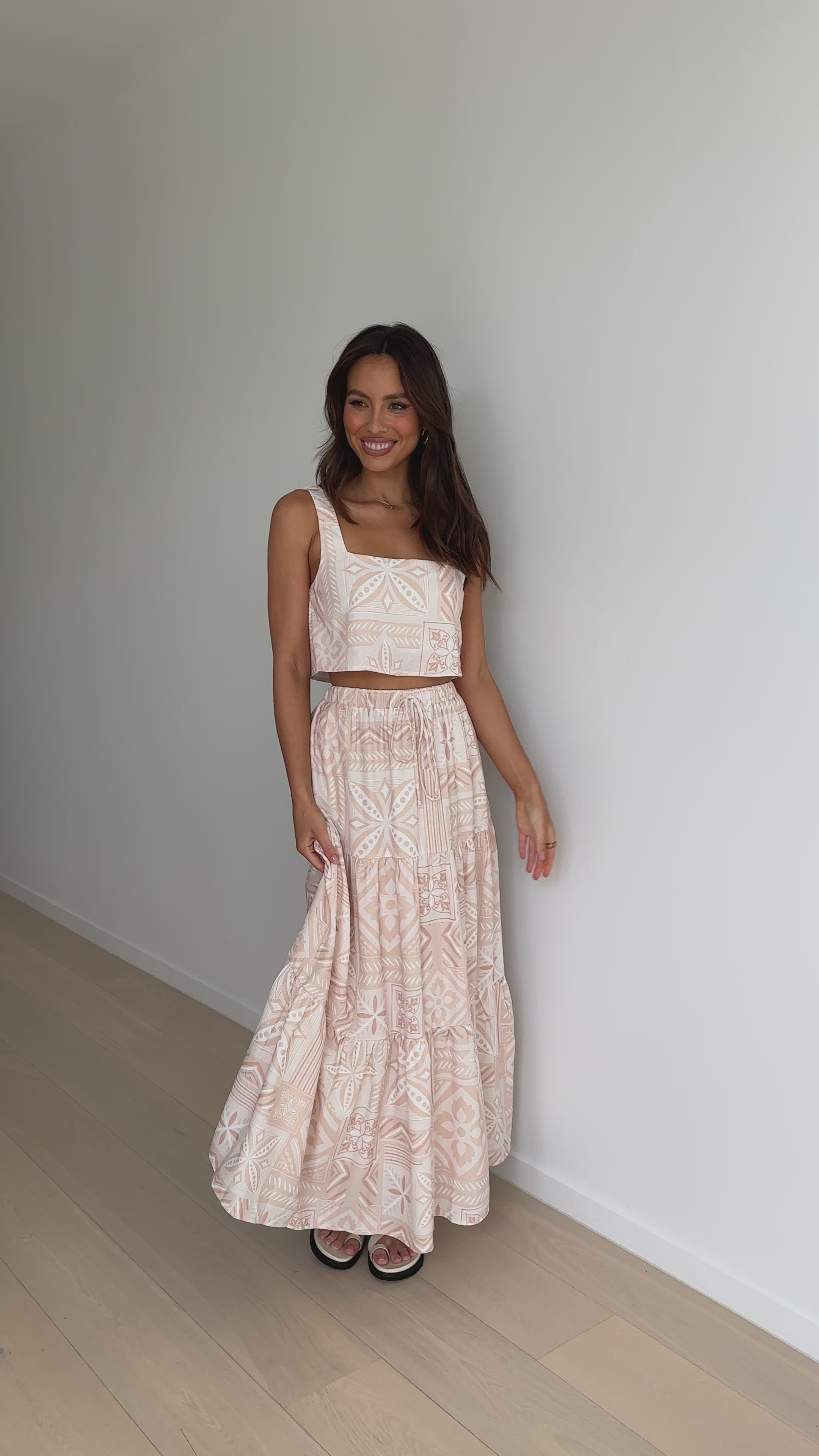 Jasmine Maxi Skirt - Beige Summer - Billy J