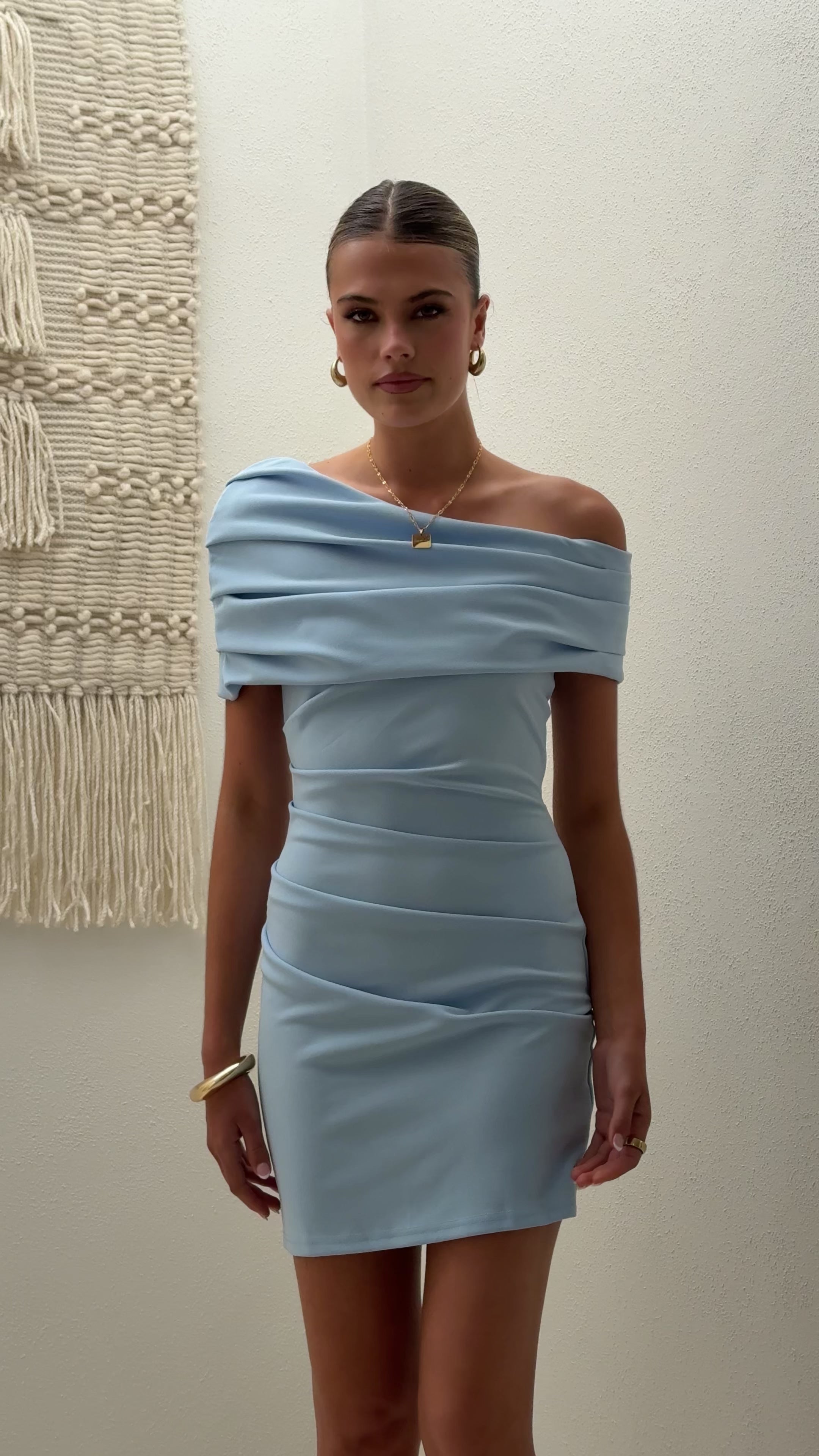 Load video: Telaia Mini Dress - Blue - Billy J