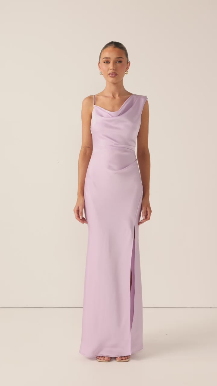 Iris Asymmetrical Maxi Dress - Lilac - Billy J