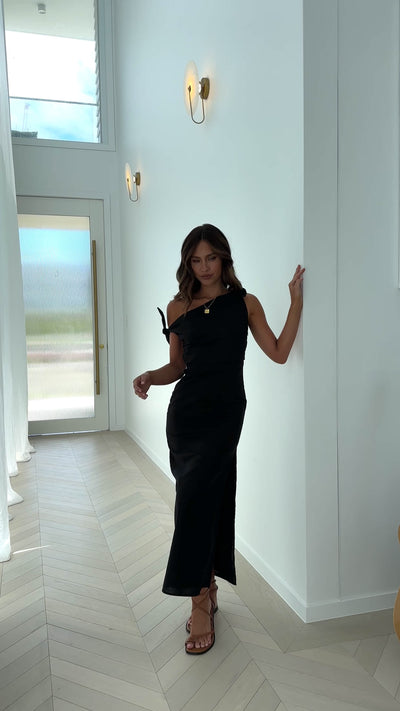 Load and play video in Gallery viewer, Simone Maxi Dress - Black
