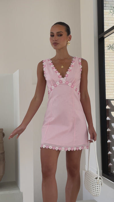 Load and play video in Gallery viewer, Carlee Mini Dress - Pink
