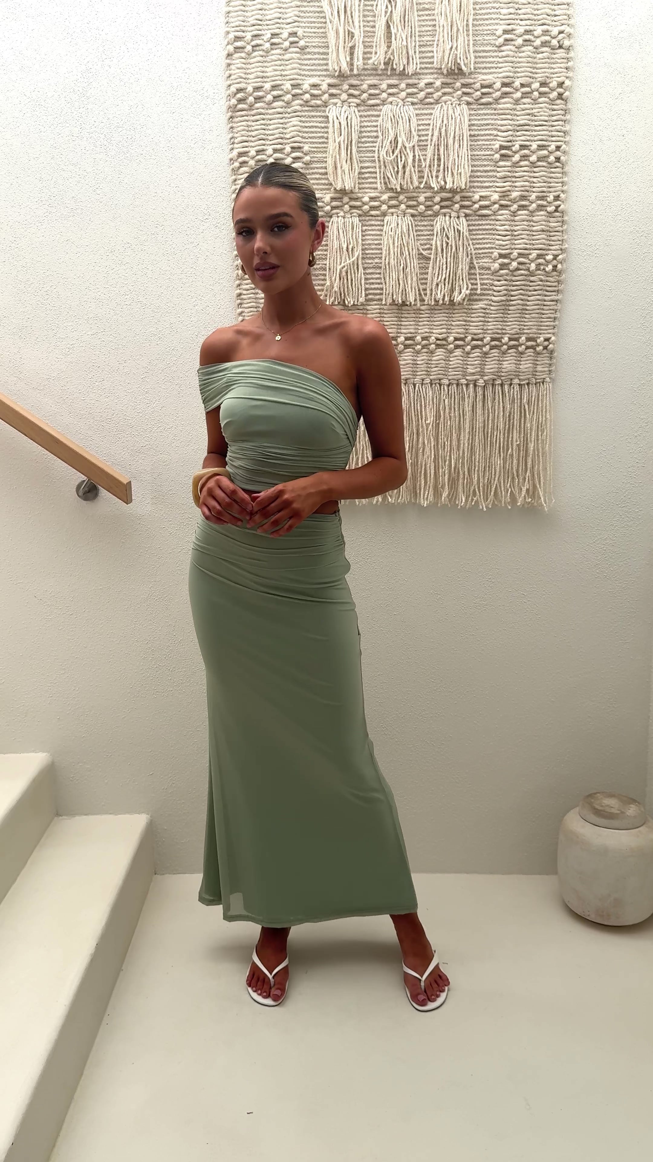 Load video: Coda Maxi Skirt - Sage - Billy J