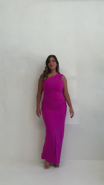 Load and play video in Gallery viewer, Cataleya Maxi Dress - Magenta
