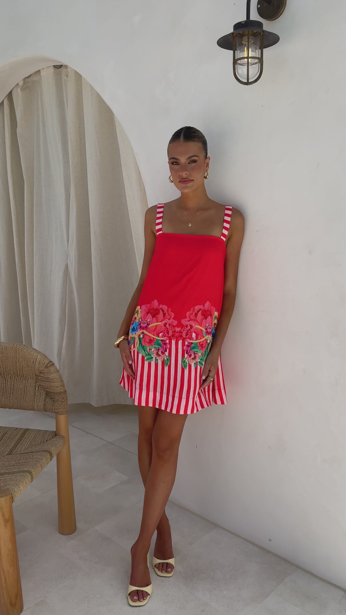 Gianna Mini Dress - Positano Red - Billy J