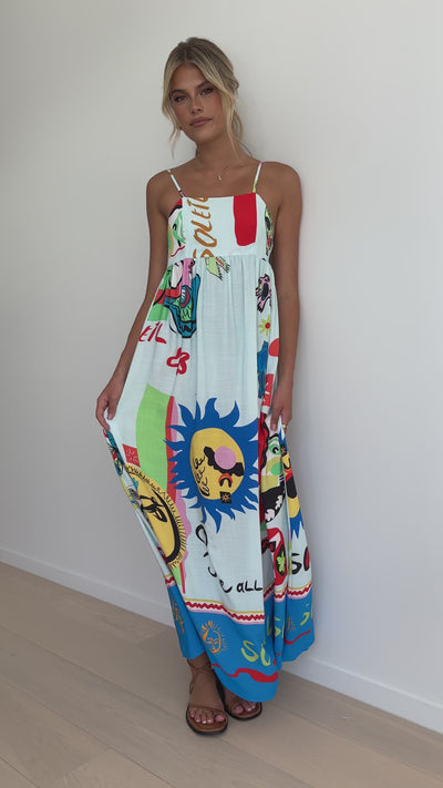 Load and play video in Gallery viewer, Dominica Maxi Dress - Blue Soliel
