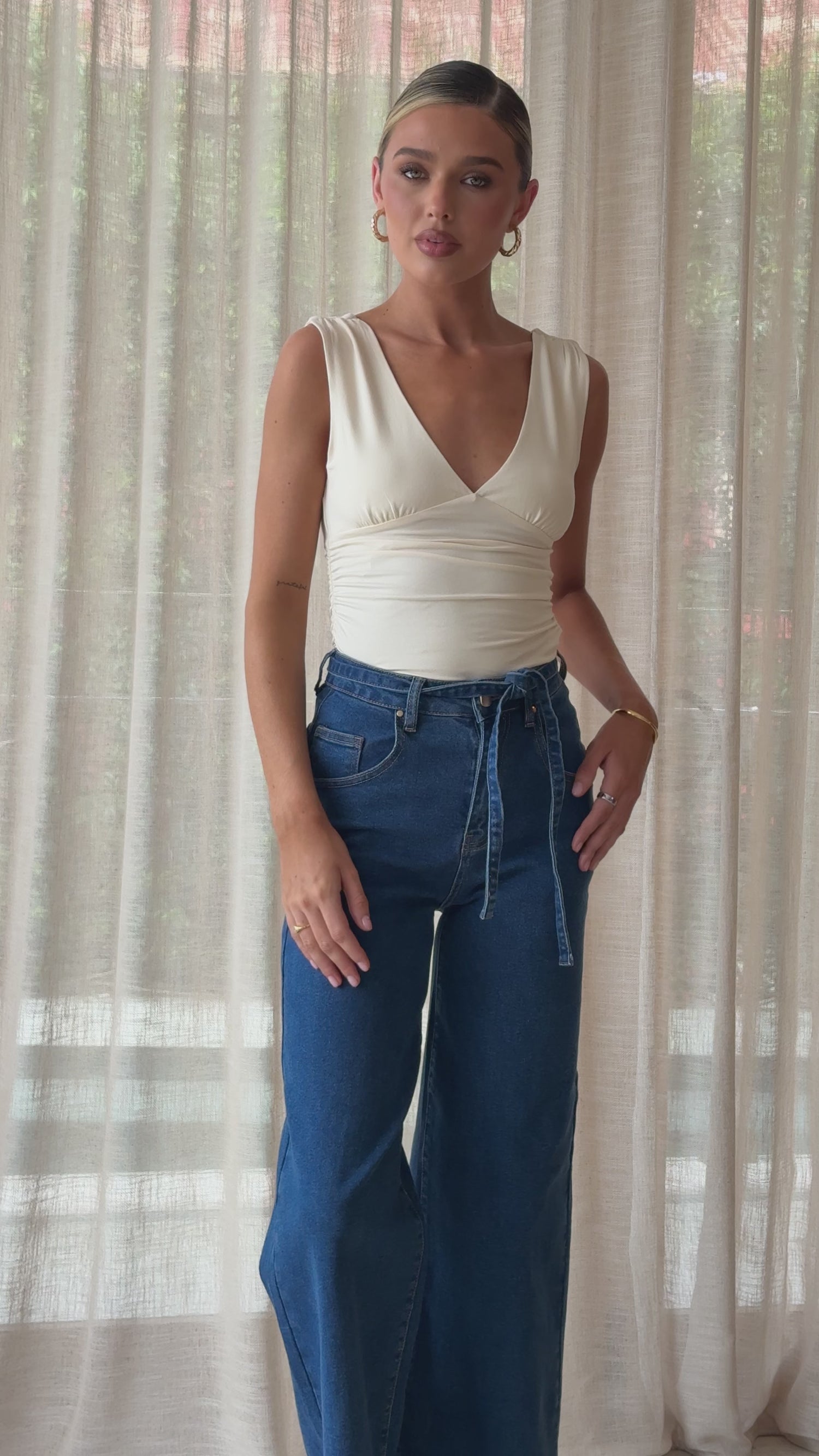 Nyra Wide Leg Jeans - Dark Denim - Billy J