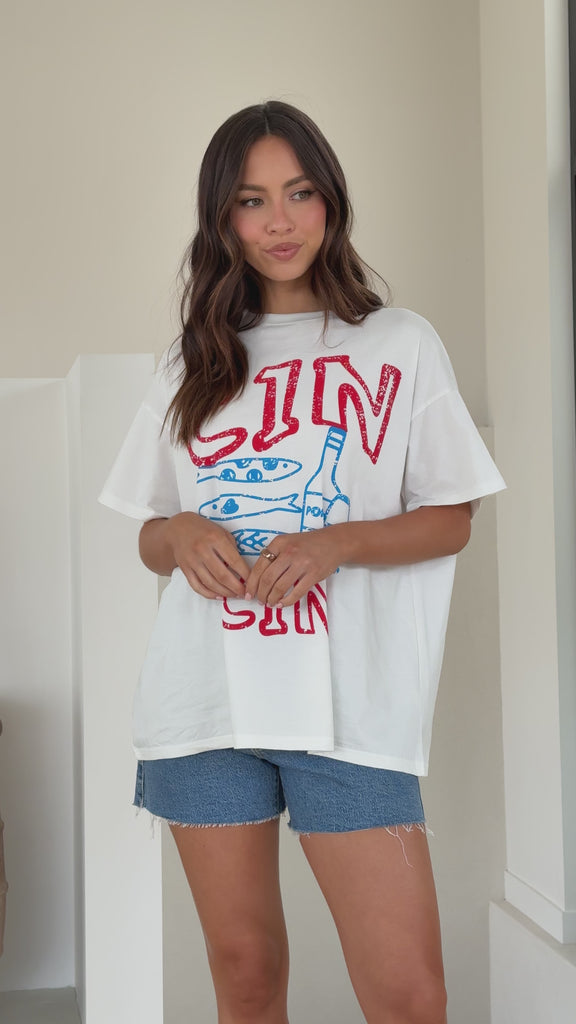 Cin Cin Tee - Red/Blue - Billy J