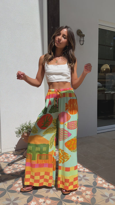 Load and play video in Gallery viewer, South Beach Pants - Tropical Print
