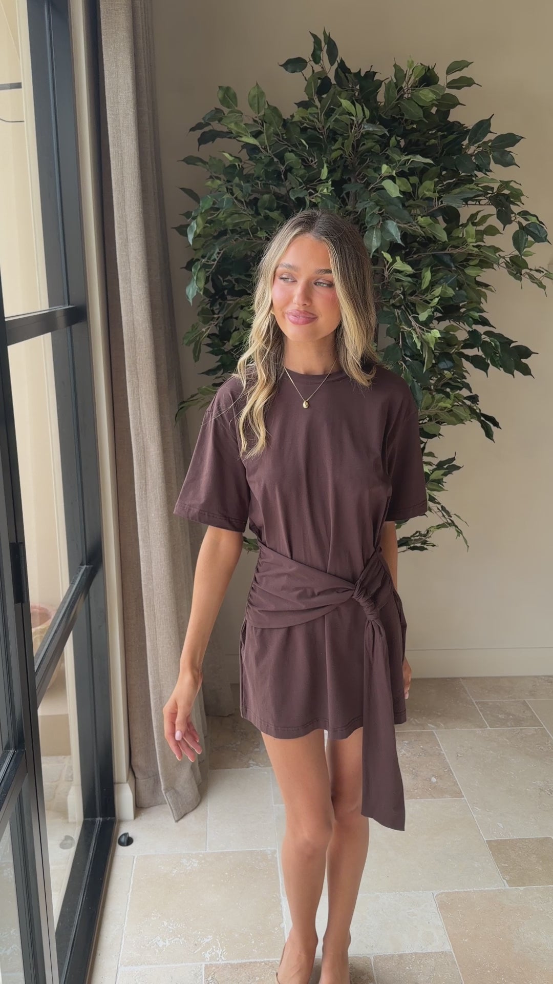 Jade Mini Dress - Chocolate - Billy J