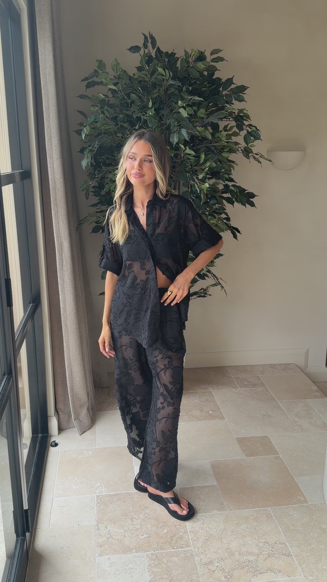 Mollie Lace Pants - Black - Billy J