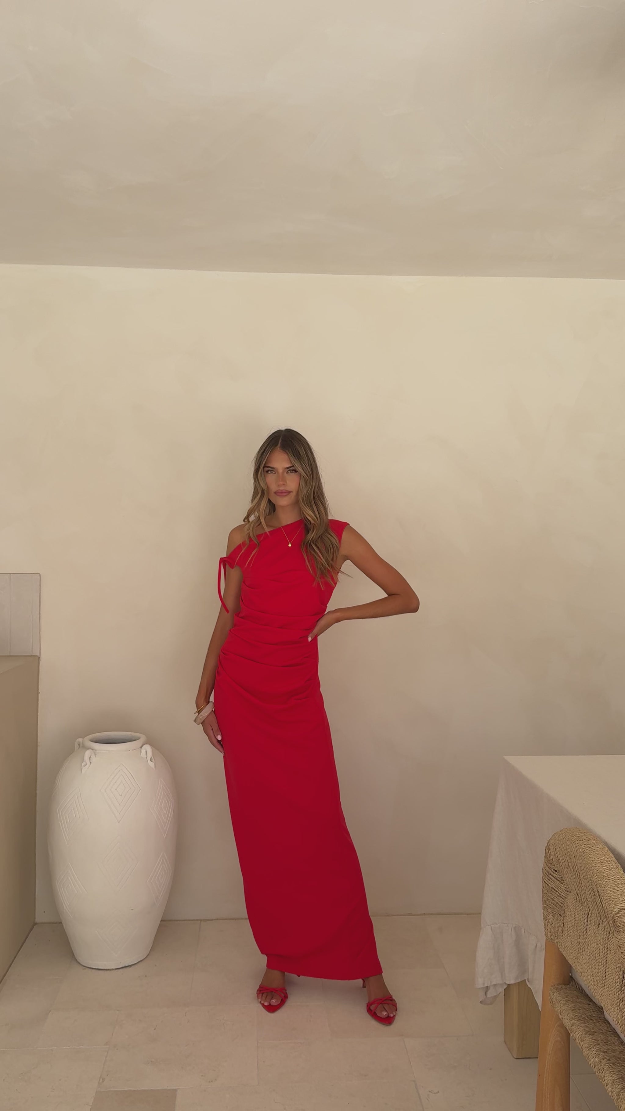 Lealah Maxi Dress - Red - Billy J