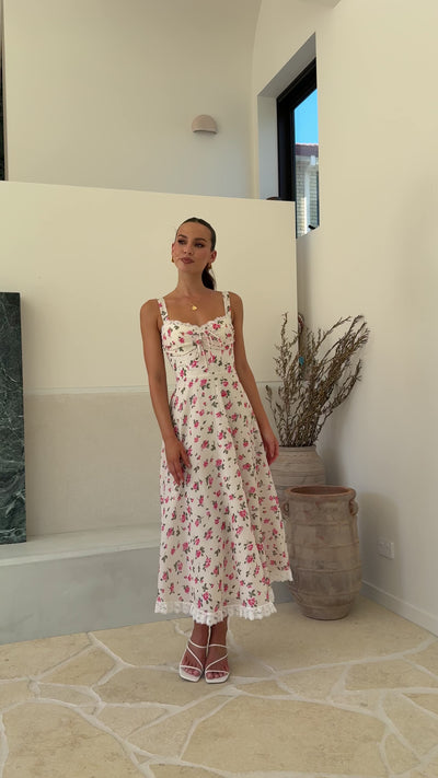 Load and play video in Gallery viewer, Jayda Maxi Dress - Cream Floral
