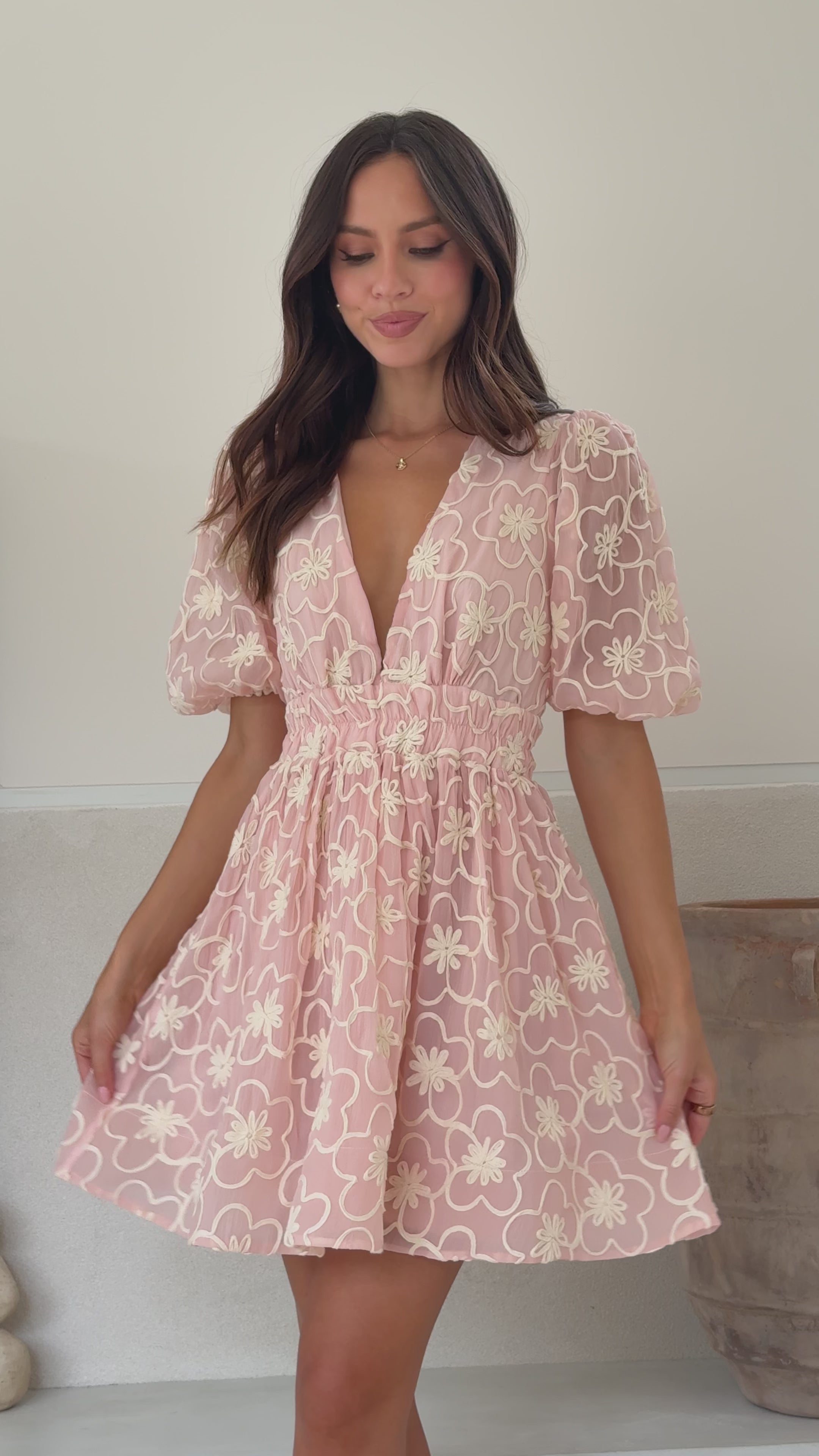 Erin Mini Dress - Blush - Billy J