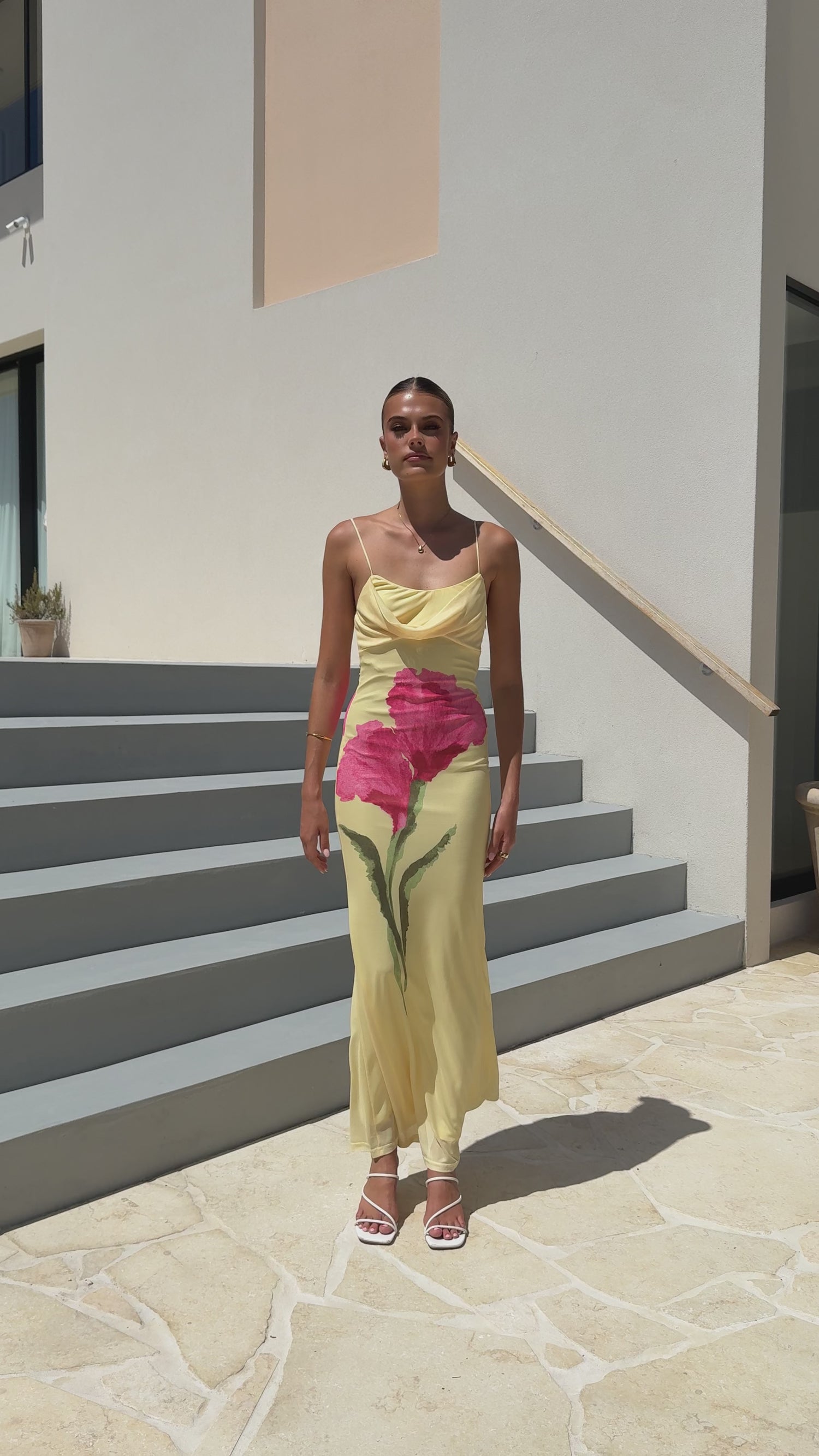 Kiaya Maxi Dress - Yellow/Blossom - Billy J