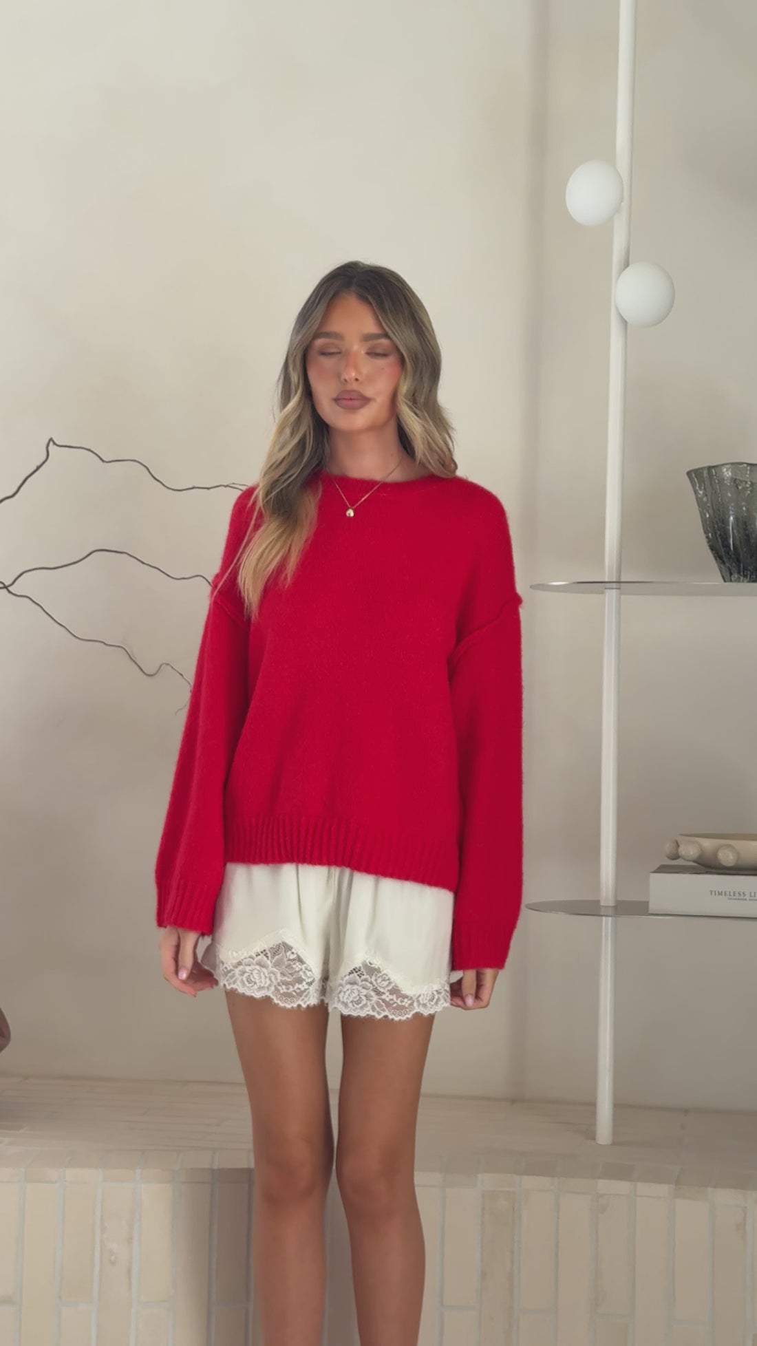 Laura Knit Sweater - Red - Billy J
