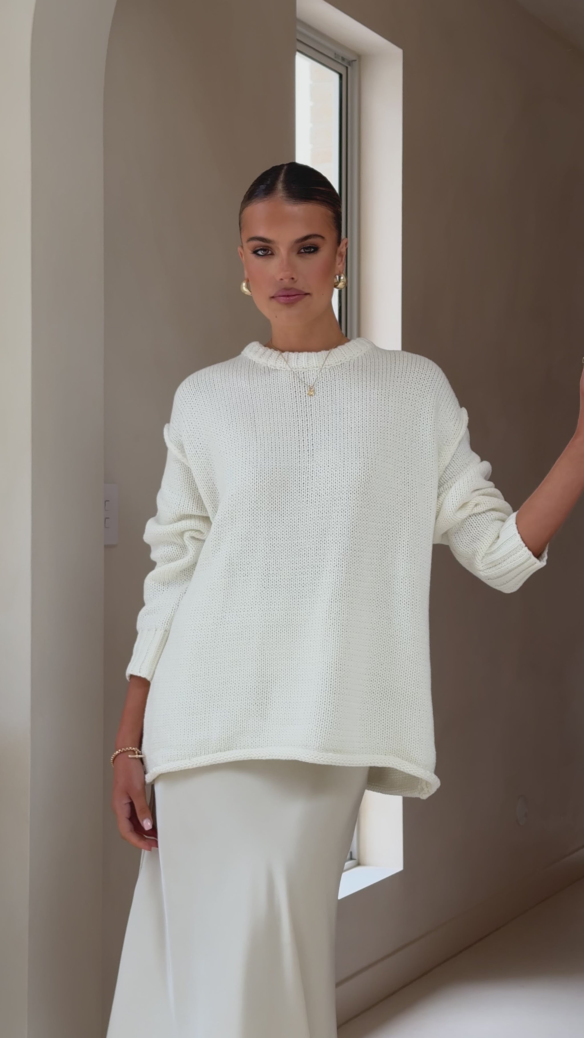 Delvine Knit Jumper - Cream - Billy J