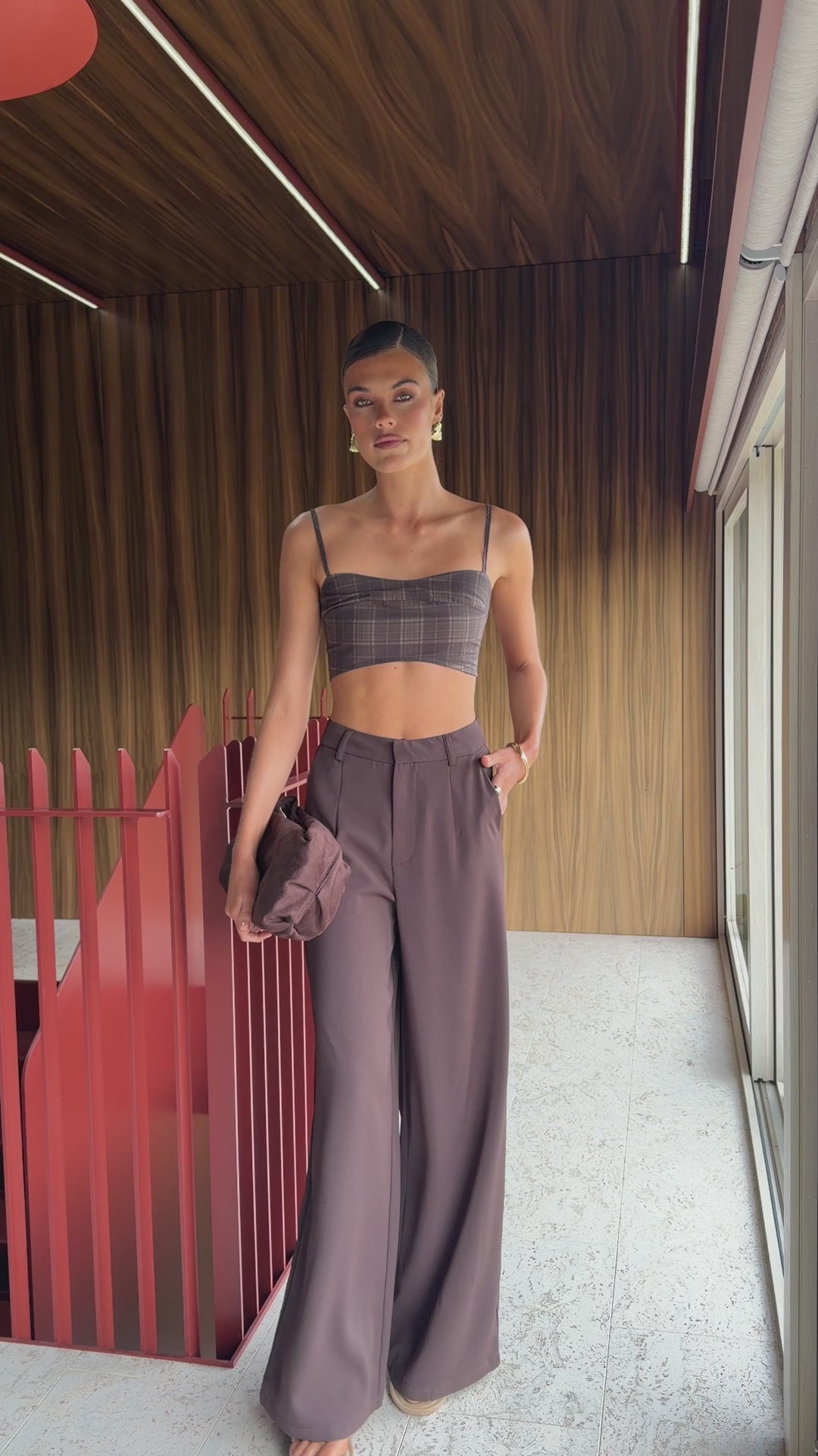 Alri Bralette - Black/Brown Checkered - Billy J