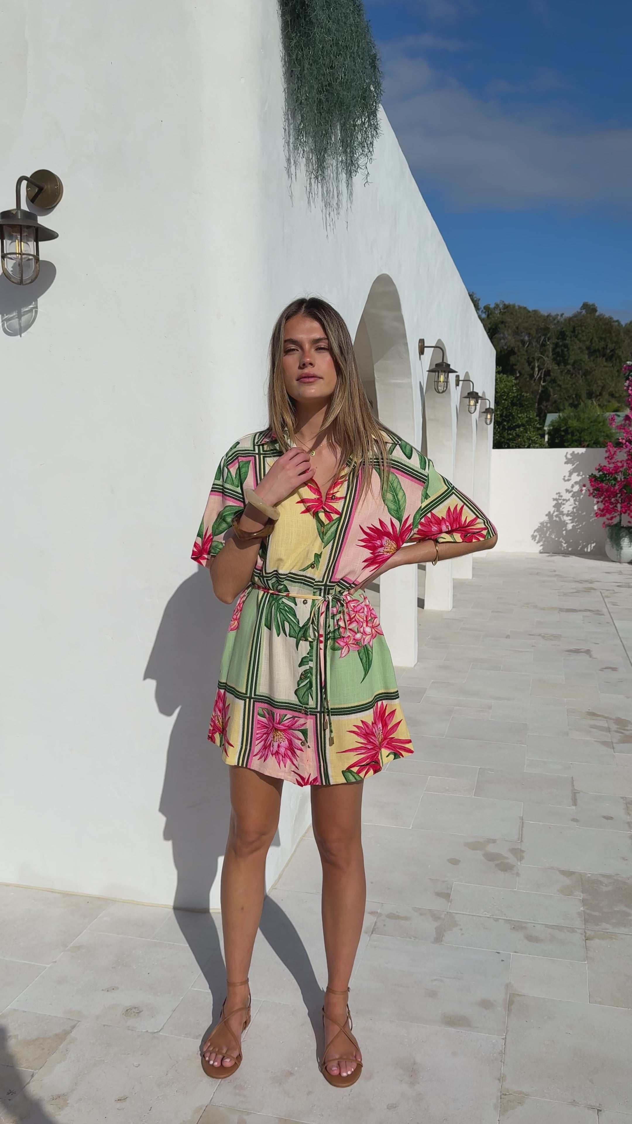 Load video: Tarika Mini Dress - Tropical Bloom - Billy J