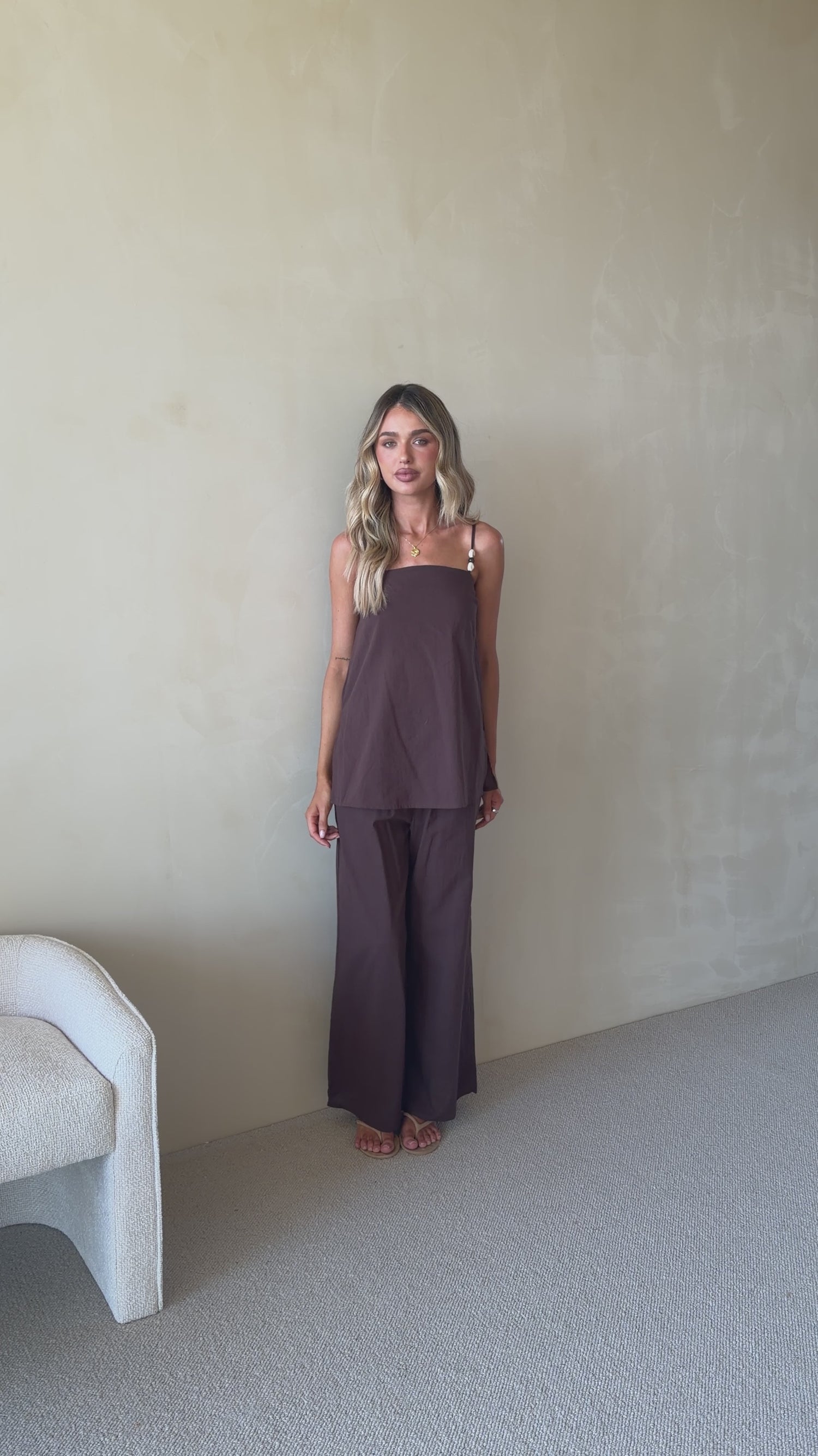 Rubi Top and Pants Set - Chocolate - Billy J