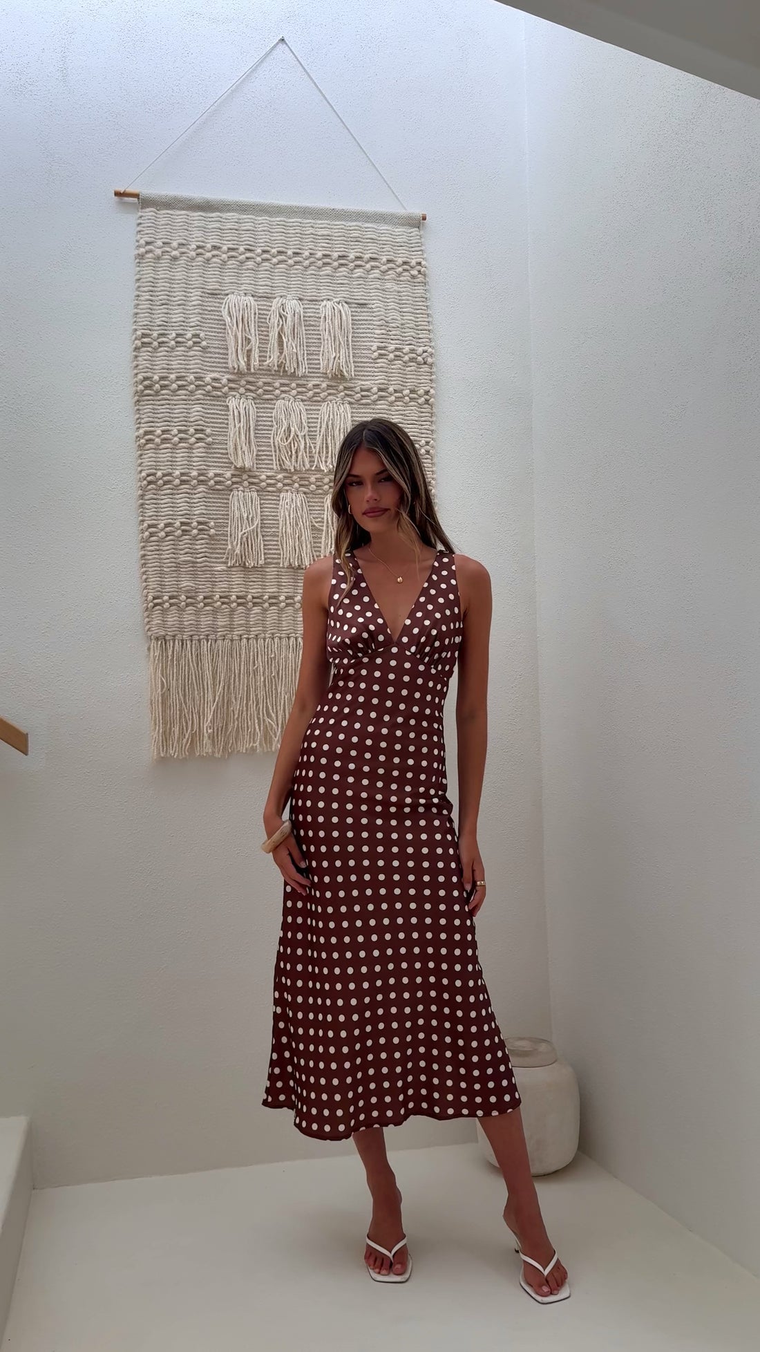 Daphne Maxi Dress - Brown Polka - Billy J