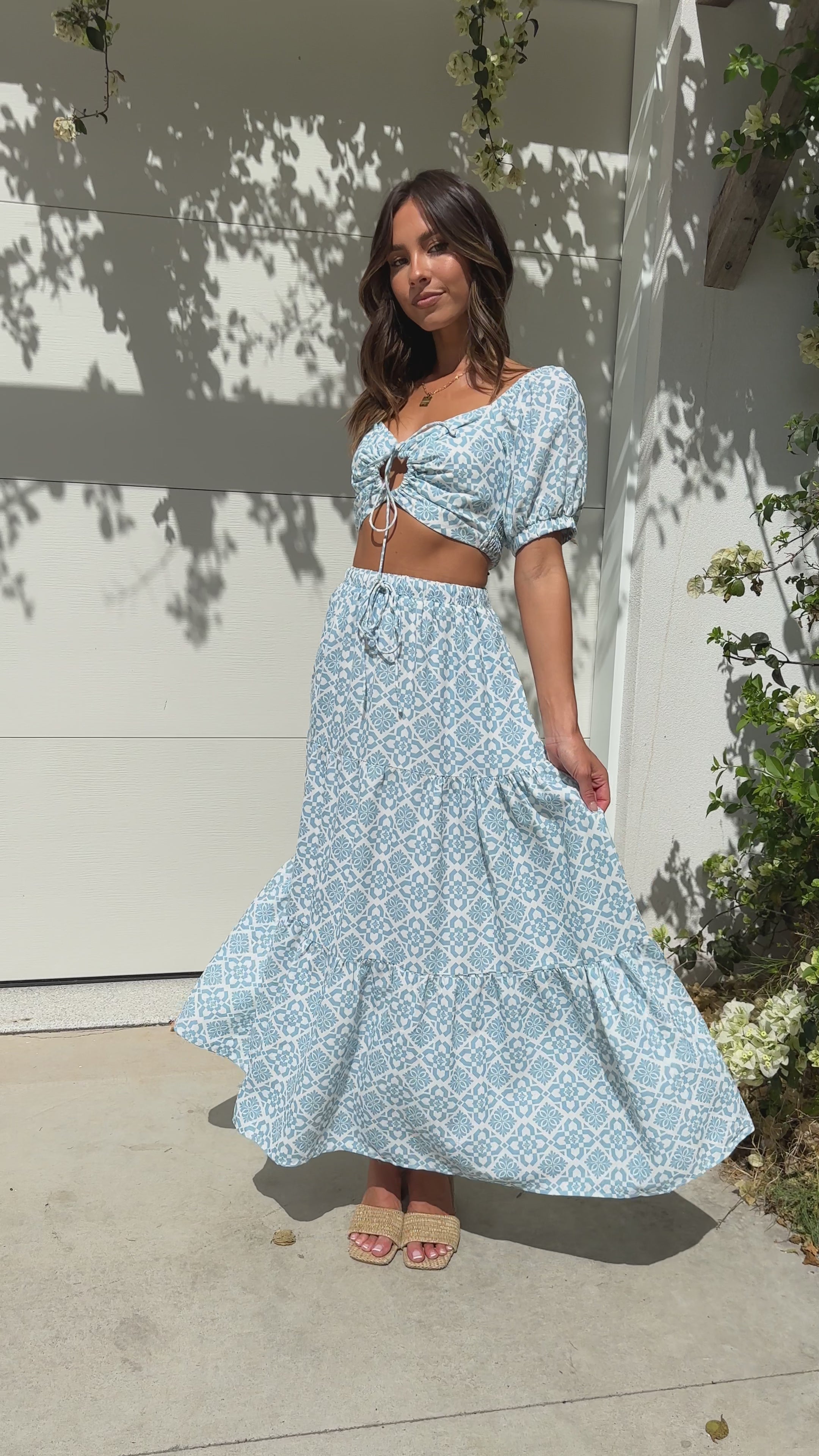Jasmine Maxi Skirt - Blue Mosaic