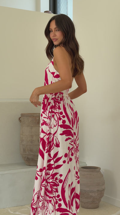 Load and play video in Gallery viewer, Sloane Maxi Dress - Rosalind Print - Billy J
