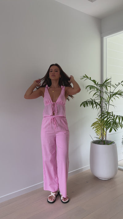 Load and play video in Gallery viewer, Lalita Pants - Baby Pink
